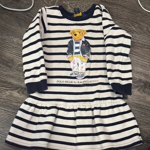 Ralph Lauren Navy and White Polo Bear Dress